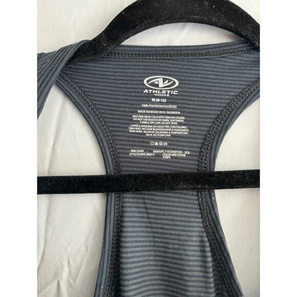Athletic Works Women's Blue & Grey Striped Racerback Workout Tank - Picture 3 of 6